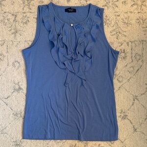 Chaps Ruffle Front Sleeveless Camisole - Periwinkle Blue